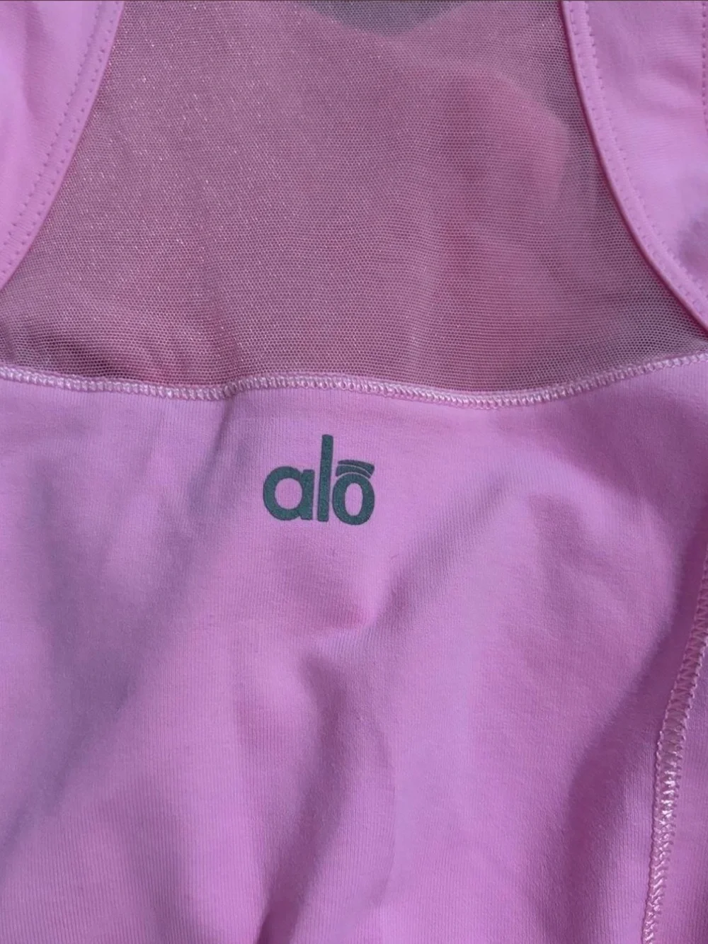 ALO Yoga Light Pink Mesh-Back Tank Top